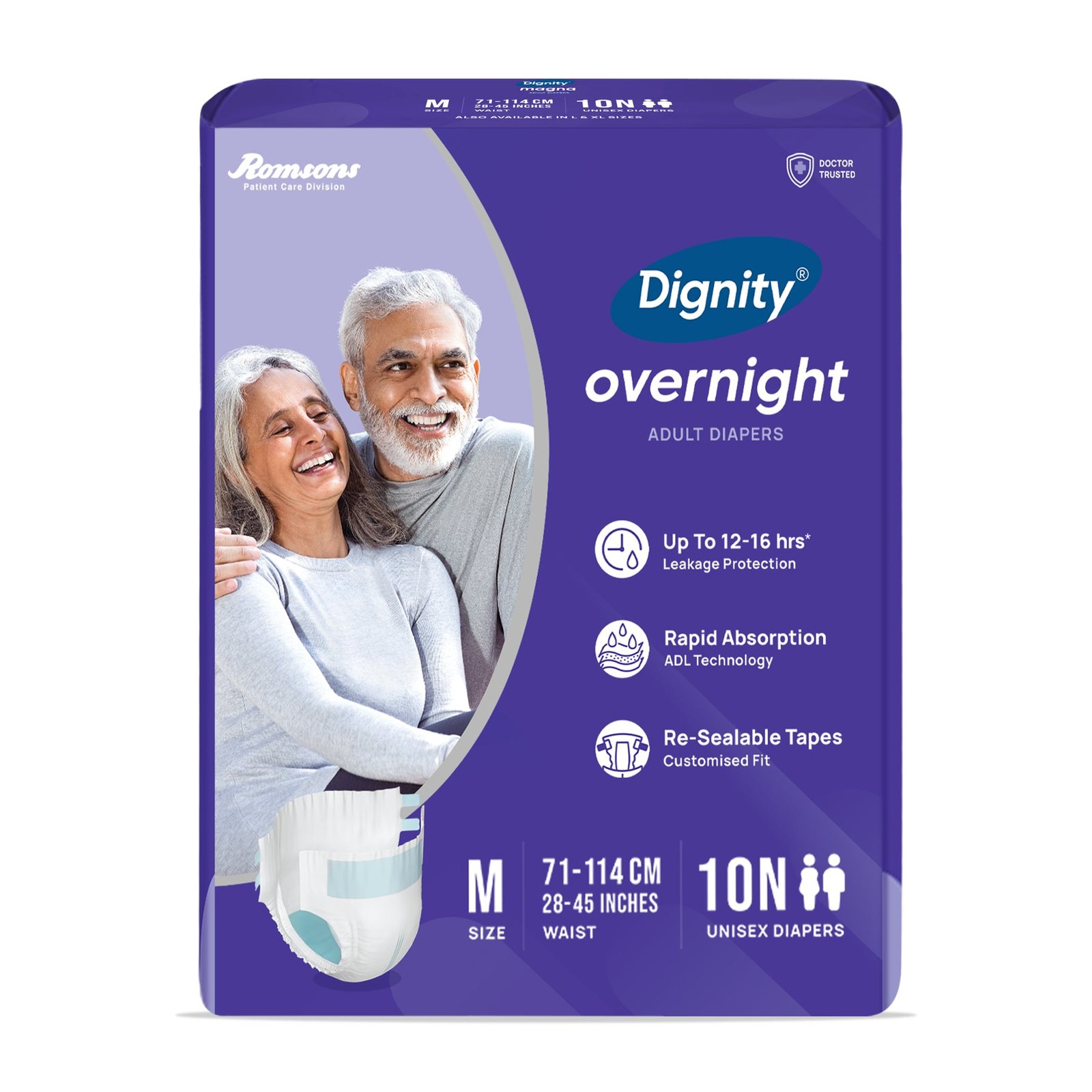Romsons Dignity Overnight Tape Style Adult Diapers